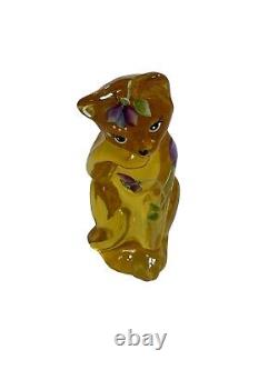 FENTON S. WATERS (HP) EMPRESS Yellow OPAL STYLIZED Hand Painted Floral CAT