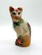 Fenton Vicki Curren (hp) One Of A Kind Sitting Cat Signed Flaw 1 Of 1
