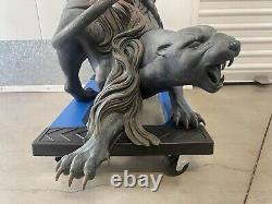 FINE Important Art Deco Chinese Woman Panther Cat Bronze Sculpture TIEFENG