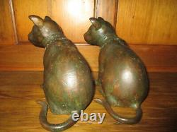 Fabulous Old Egyptian Revival Art Deco Cat Sculptures Gorgeous