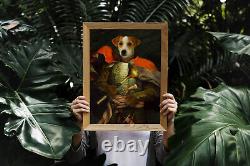 Female Pet Portrait Pet Art Funny Dog Cat Portrait Regal Pet Loss Canvas Gift