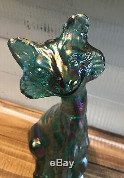 Fenton Alley Cat Art Glass Iridescent Carnival Deco 11 Tall