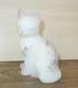 Fenton Art Glass Fenton Rose Garden Sitting Cat Artist Signed