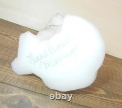 Fenton Art Glass Fenton Rose Garden Sitting Cat Artist Signed