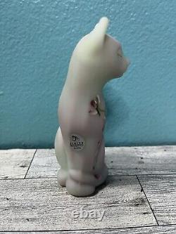 Fenton Art Glass Stylized Cat Lotus Mist Burmese Limited Ed #1847/4750