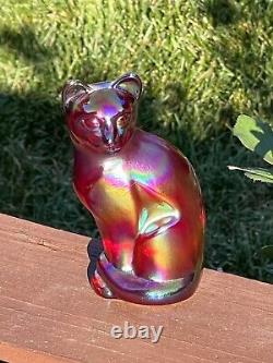 Fenton By Mosser Red Carnival Stylized Cat