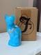 Fenton Cat W Dragonflies On Sky Blue Stylized Figurine W Original Box Signed