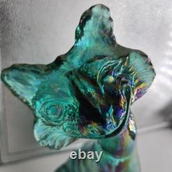 Fenton Emerald Green Carnival Glass Alley Cat 10.5 Tall Museum Collection