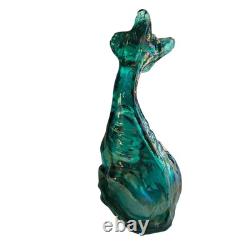 Fenton Emerald Green Carnival Glass Alley Cat 10.5 Tall Museum Collection