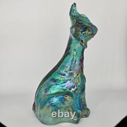 Fenton Emerald Green Carnival Glass Alley Cat 10.5 Tall Museum Collection