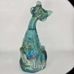 Fenton Emerald Green Carnival Glass Alley Cat 10.5 Tall Museum Collection