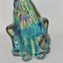 Fenton Emerald Green Carnival Glass Alley Cat 10.5 Tall Museum Collection