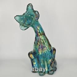 Fenton Emerald Green Carnival Glass Alley Cat 10.5 Tall Museum Collection