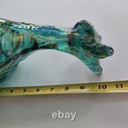 Fenton Emerald Green Carnival Glass Alley Cat 10.5 Tall Museum Collection