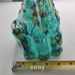 Fenton Emerald Green Carnival Glass Alley Cat 10.5 Tall Museum Collection