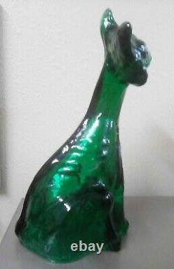 Fenton Glass Animal #39/100 Emerald Green Alley Cat By Rosso HP D. Cutshaw