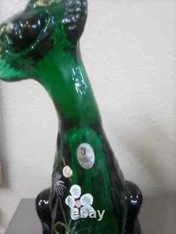 Fenton Glass Animal #39/100 Emerald Green Alley Cat By Rosso HP D. Cutshaw