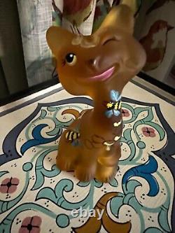 Fenton Glass Autumn Gold 6 Honey Bee Happy Cat FAGCA Exclusive Ltd Ed of 26