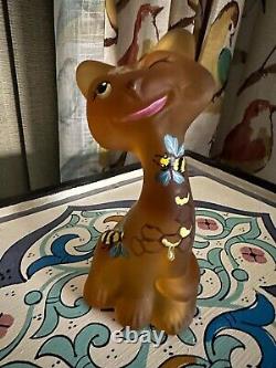 Fenton Glass Autumn Gold 6 Honey Bee Happy Cat FAGCA Exclusive Ltd Ed of 26