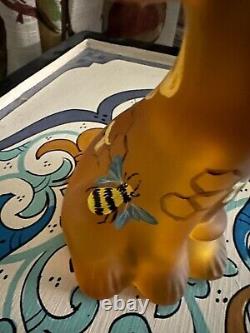 Fenton Glass Autumn Gold 6 Honey Bee Happy Cat FAGCA Exclusive Ltd Ed of 26