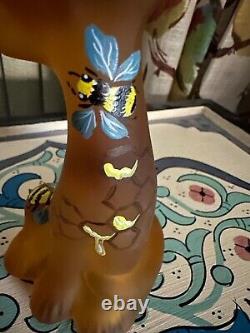 Fenton Glass Autumn Gold 6 Honey Bee Happy Cat FAGCA Exclusive Ltd Ed of 26