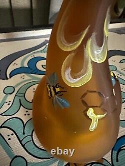 Fenton Glass Autumn Gold 6 Honey Bee Happy Cat FAGCA Exclusive Ltd Ed of 26