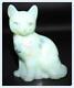 Fenton Glass Cat #5165 Floral Interlude On Sea Mist Hand Painted Signed