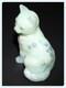 Fenton Glass Cat #5165 Floral Interlude On Sea Mist Hand Painted Signed
