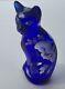 Fenton Glass Cat Blue Turquoise Hand Painted And Signed By S Terance 5