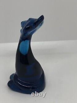 Fenton Glass Cobalt Blue 4 Happy Kitty Cat FAGCA