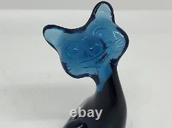 Fenton Glass Cobalt Blue 4 Happy Kitty Cat FAGCA