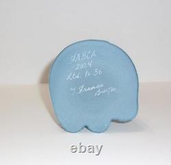 Fenton Glass Georgia Blue Carnival Bees & Flowers 6 Happy Cat FAGCA Ltd Ed