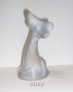 Fenton Glass Grey Marble 6 Large Happy Cat FAGCA Exclusive 2023 Mosser Glass