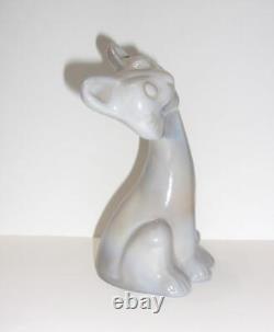 Fenton Glass Grey Marble 6 Large Happy Cat FAGCA Exclusive 2023 Mosser Glass