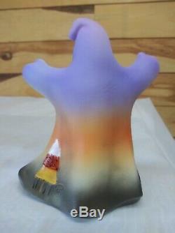 Fenton Glass Peek A Boo Halloween Ghost Figurine Black Cat