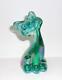 Fenton Glass Teal Carnival 4 Happy Kitty Cat Fagca Exclusive 2023 By Mosser
