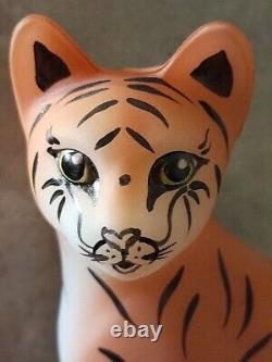 Fenton Large Cat Tiger Artist Kitty Riley Excellent Gorgeous Nib