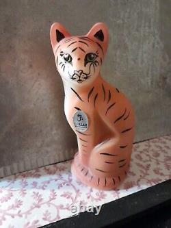 Fenton Large Cat Tiger Artist Kitty Riley Excellent Gorgeous Nib