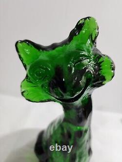 Fenton Mould Glossy Forest Green Alley Cat By Mosser Glass New Arrival