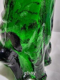 Fenton Mould Glossy Forest Green Alley Cat By Mosser Glass New Arrival