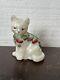 Fenton Opalescent Glass Cat Hand Painted, Signed, Floral Glitter Christmas