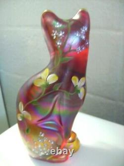Fenton Vickie Williams (hp) Ruby Red Carnival Stylized Cat Le #1/3