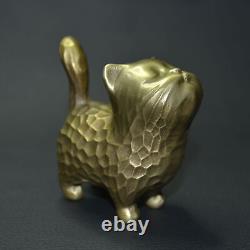 Fine Casting Brass Cat Statue Decoration, Cute Cat Brass Art Collection nice gift