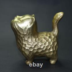 Fine Casting Brass Cat Statue Decoration, Cute Cat Brass Art Collection nice gift