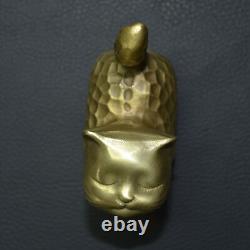 Fine Casting Brass Cat Statue Decoration, Cute Cat Brass Art Collection nice gift