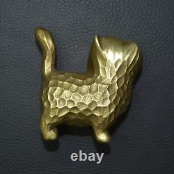 Fine Casting Brass Cat Statue Decoration, Cute Cat Brass Art Collection nice gift