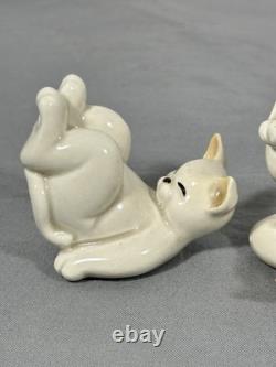 Fitz & Floyd FF Lot of 5 Porcelain 3 Tumbling Cats Figurines Vtg Japan READ