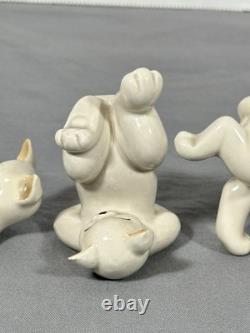 Fitz & Floyd FF Lot of 5 Porcelain 3 Tumbling Cats Figurines Vtg Japan READ