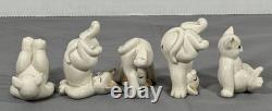 Fitz & Floyd FF Lot of 5 Porcelain 3 Tumbling Cats Figurines Vtg Japan READ
