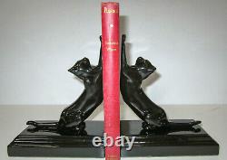 Frankart Sarsaparilla cats up & down bookends art deco moderne Black pair USA